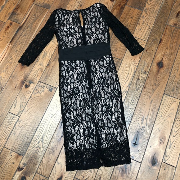 NY&C Black Lace Dress Midi Length - Picture 3 of 5